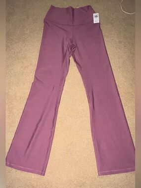 High-Waist Plum Flared Leggings